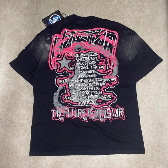 Hellstar Men's Black and Pink Goggles T-shirt Size Medium - Picture 4 of 5